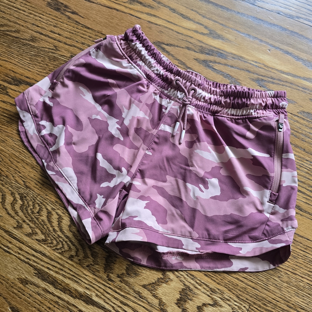 Athleta Pink Camo Girls' Athletic Shorts Large 12
